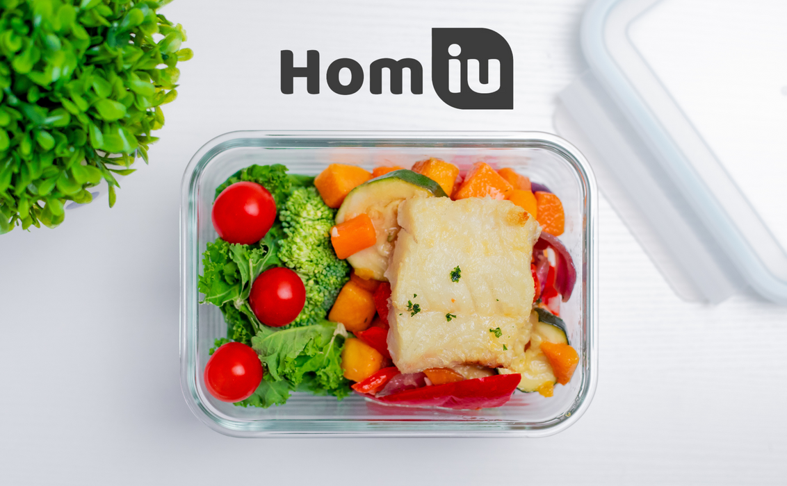 Homiu 4Pcs Airtight Leak-Proof Glass Storage Container