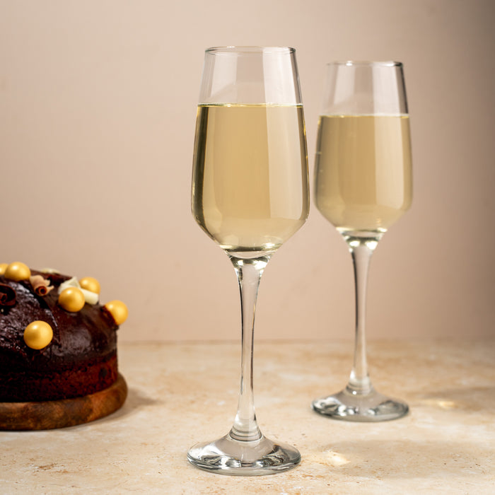 Homiu Florence Champagne Flutes Set | 6 x 230 ML Glasses