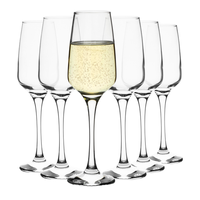 Homiu Florence Champagne Flutes Set | 6 x 230 ML Glasses
