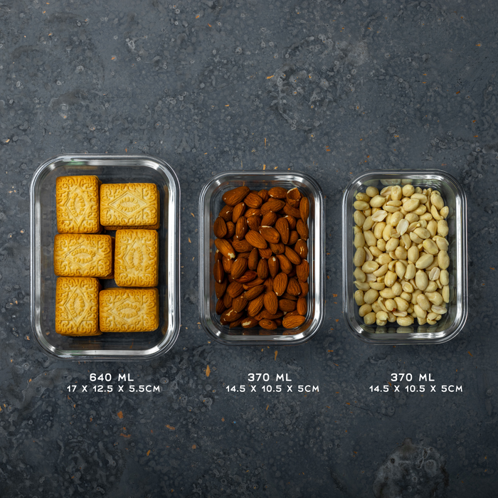 Homiu Glass Food/Storage Container with Bamboo Lids Airtight Leakproof Rectangle