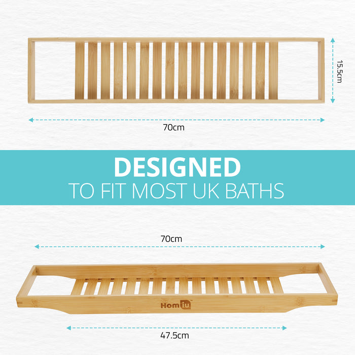 Bamboo Bath Caddy Bathtub Tray, Bathroom Accessories