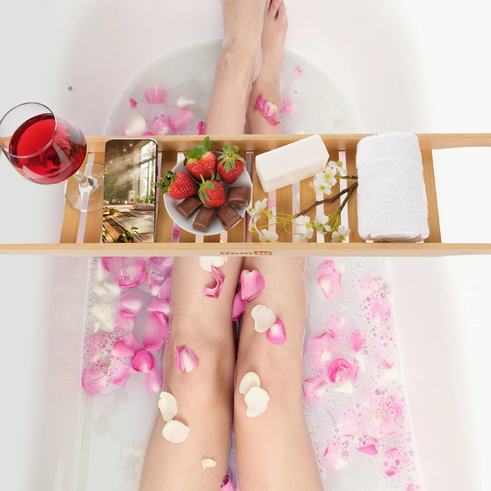 Bamboo Bath Caddy Bathtub Tray, Bathroom Accessories