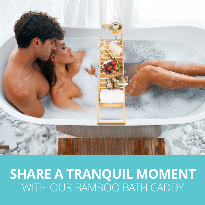 Bamboo Bath Caddy Bathtub Tray, Bathroom Accessories