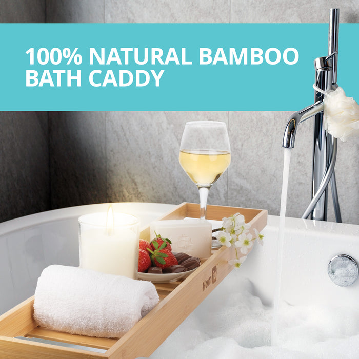 Bamboo Bath Caddy Bathtub Tray, Bathroom Accessories