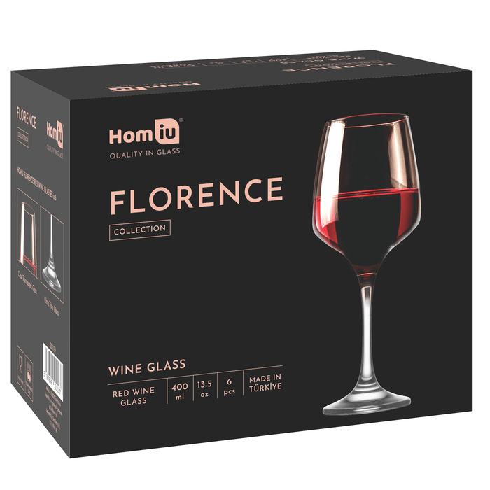 Homiu Red Wine Glasses Set of 6 – 400ml | Florence Collection