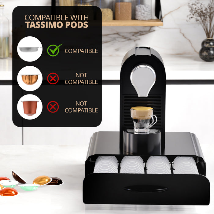 Tassimo Coffee Pod Holder – 64 Pod Storage Drawer & Machine Stand