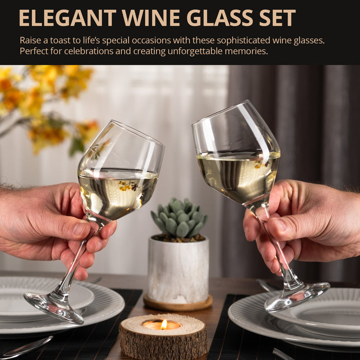 Homiu Napoli White Wine Glasses Set of 6 – 330ml Elegant Glassware