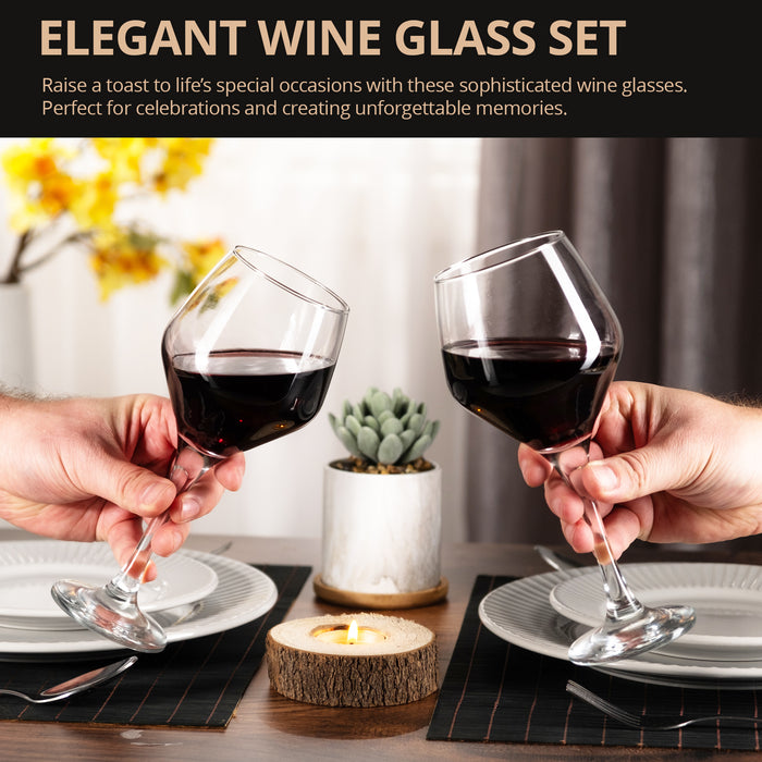 Homiu Napoli Red Wine Glasses Set of 6 – 440ml Elegant Glassware