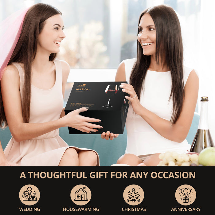 Homiu Napoli Red Wine Glasses Set of 6 – 440ml Elegant Glassware