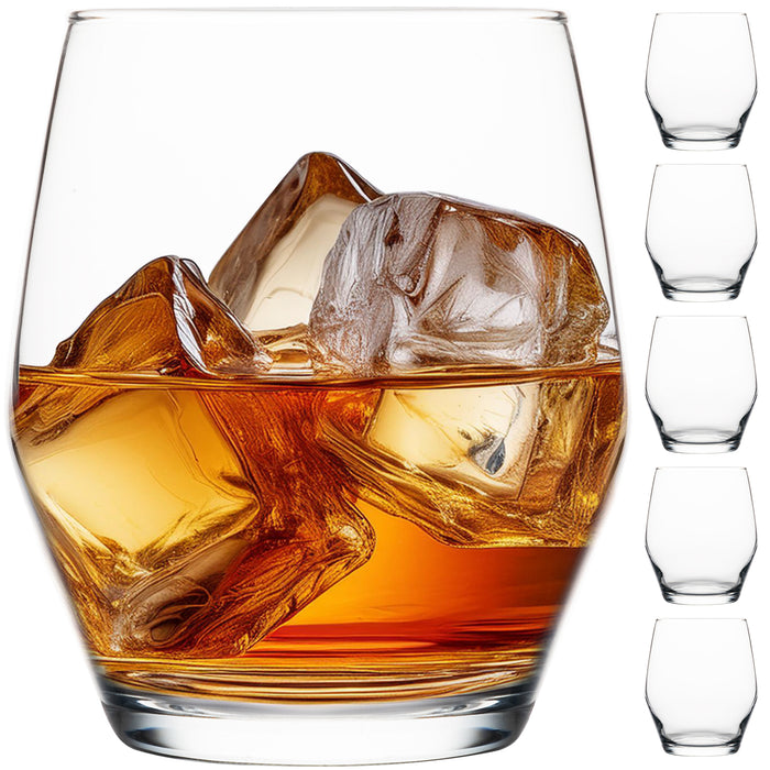 Homiu Napoli Tumbler Glasses Set of 6 – 370ml Whiskey Glassware