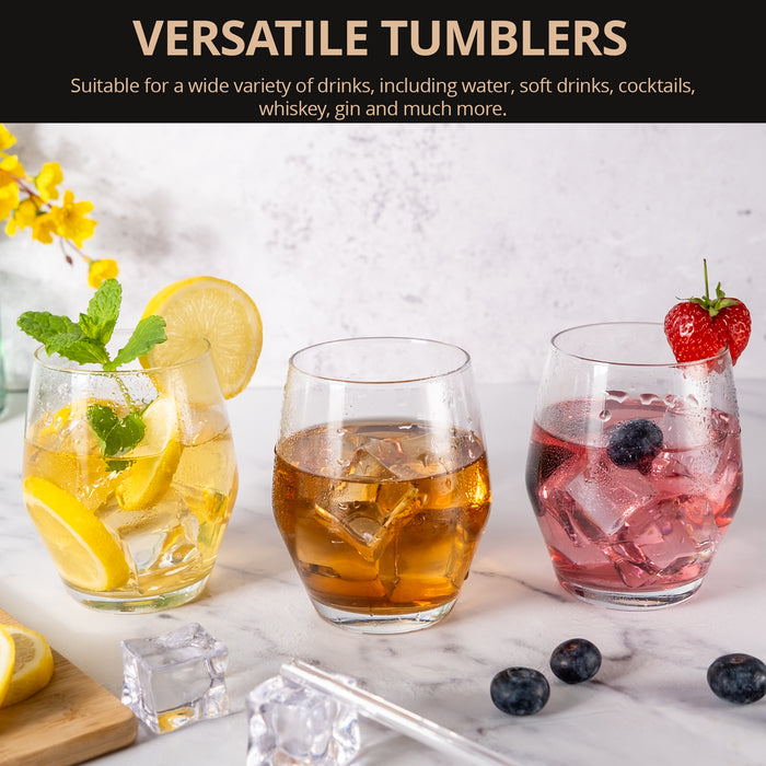 Homiu Napoli Tumbler Glasses Set of 6 – 370ml Whiskey Glassware