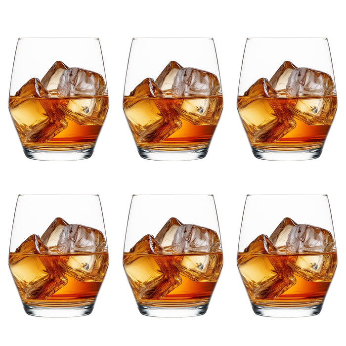 Homiu Napoli Tumbler Glasses Set of 6 – 370ml Whiskey Glassware