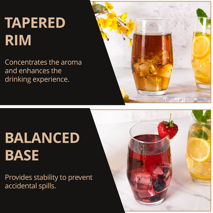 Homiu Napoli Highball Glasses Set of 6 – 495ml Tumblers