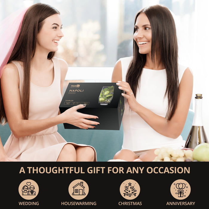 Homiu Napoli Highball Glasses Set of 6 – 495ml Tumblers