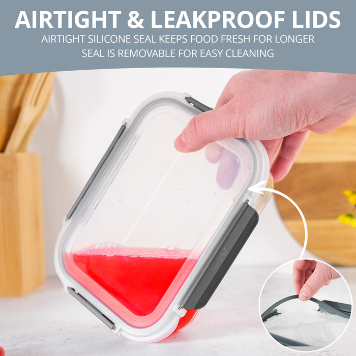 Homiu 5 Pack Glass Meal Prep Containers – Airtight & Oven Safe