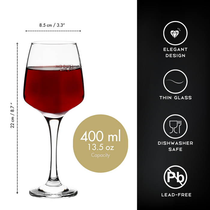 Homiu Red Wine Glasses Set of 6 – 400ml | Florence Collection