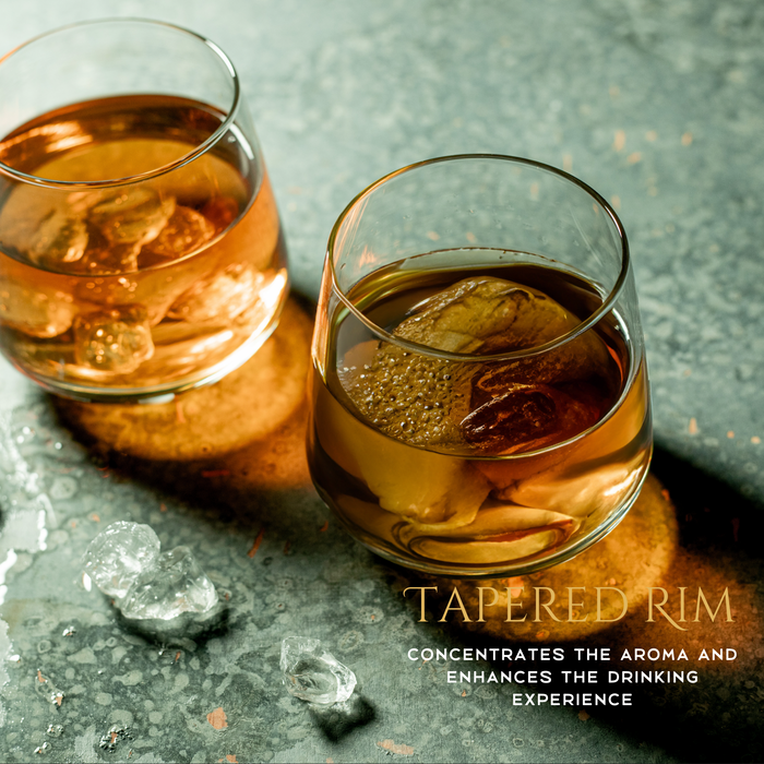 Homiu Florence Whiskey Glass Set | 6 Tumblers, 345 ML | Dishwasher Safe