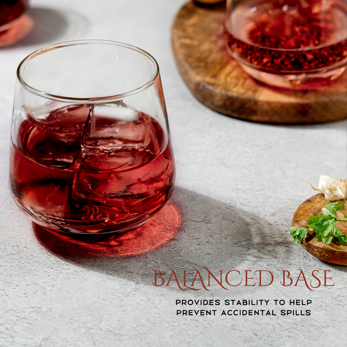 Homiu Florence Whiskey Glass Set | 6 Tumblers, 345 ML | Dishwasher Safe