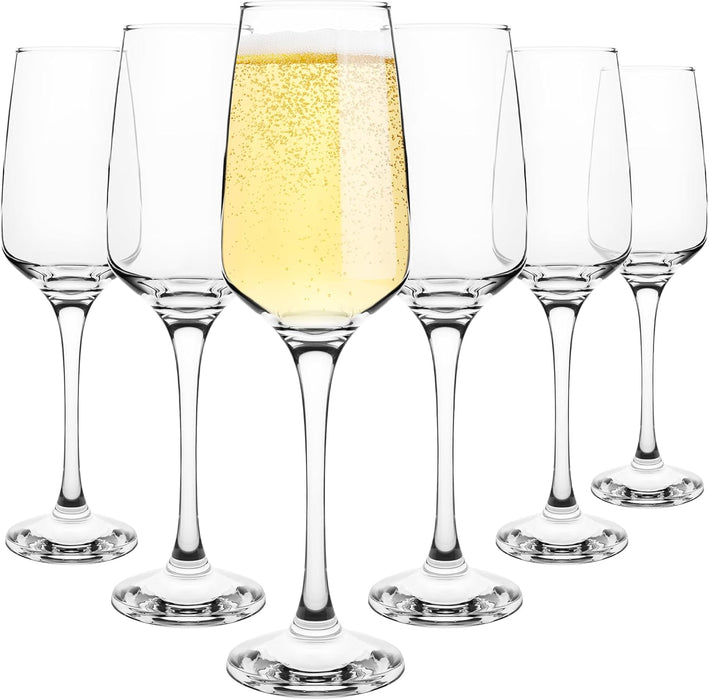 Homiu Florence Champagne Flutes Set | 6 x 230 ML Glasses