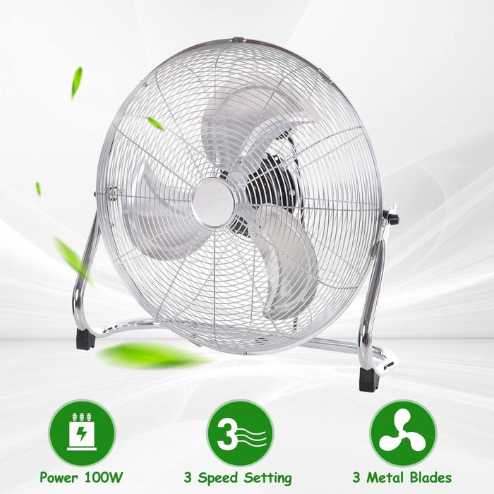 Homiu 16 Inch Floor Fan - 3 Speed High Velocity for Home & Office