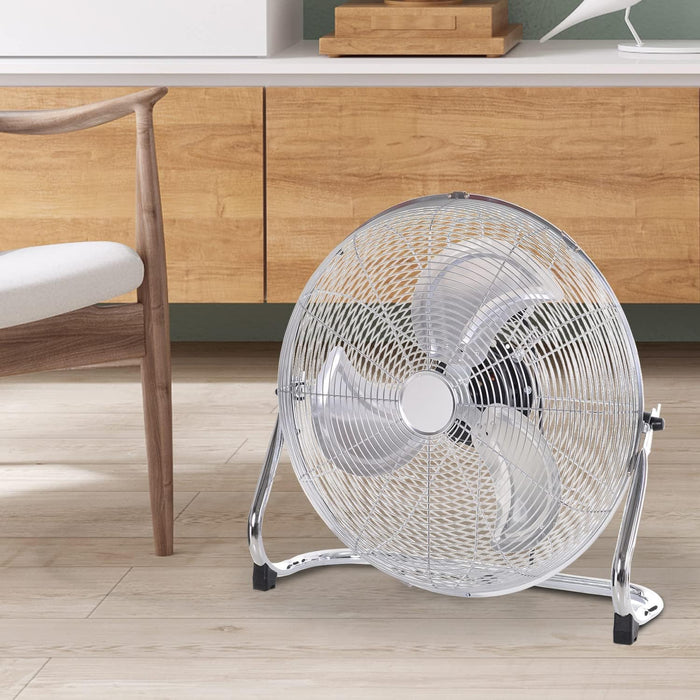 Homiu 16 Inch Floor Fan - 3 Speed High Velocity for Home & Office