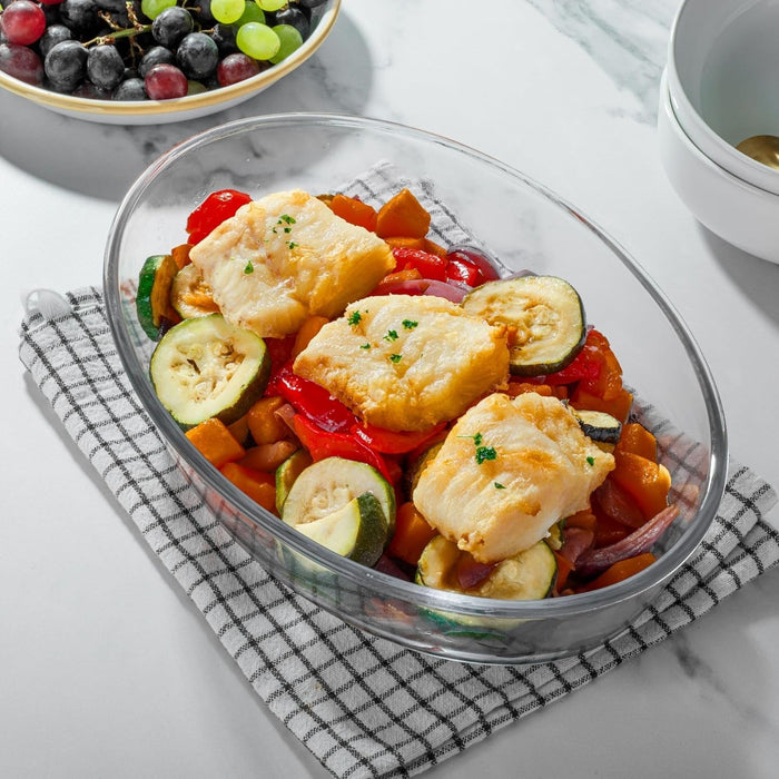 Homiu 2-Piece Glass Casserole Dishes – Oven, Microwave & Freezer Safe