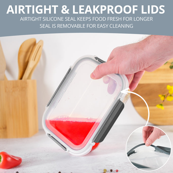 Homiu 3Pcs Airtight Leak-Proof Glass Storage Container