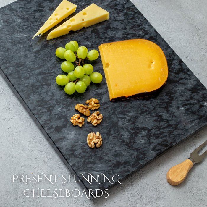 Homiu Black Marble Chopping Board, Size 40 x 30 x 1.5cm, Heat Resistant Worktop Protector for Kitchen