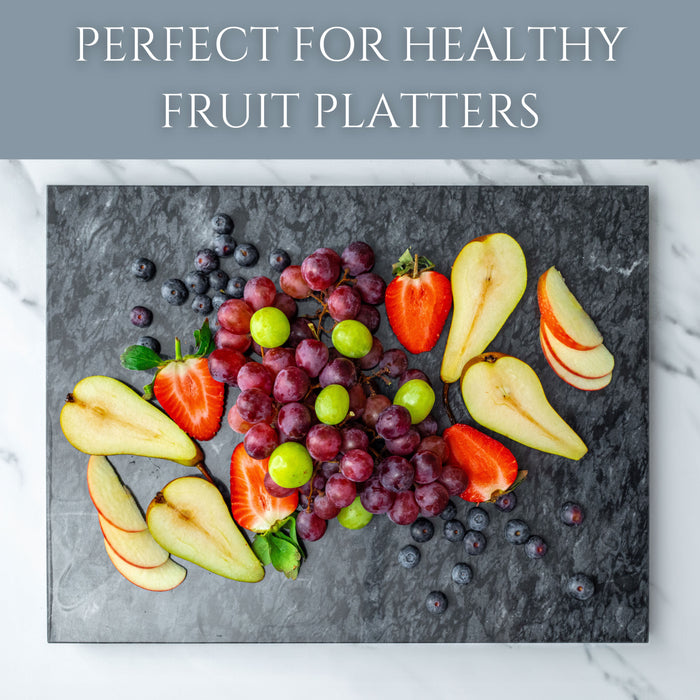 Homiu Black Marble Chopping Board, Size 40 x 30 x 1.5cm, Heat Resistant Worktop Protector for Kitchen