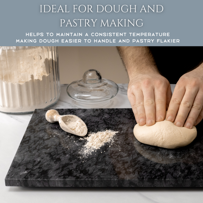 Homiu Black Marble Chopping Board, Size 40 x 30 x 1.5cm, Heat Resistant Worktop Protector for Kitchen