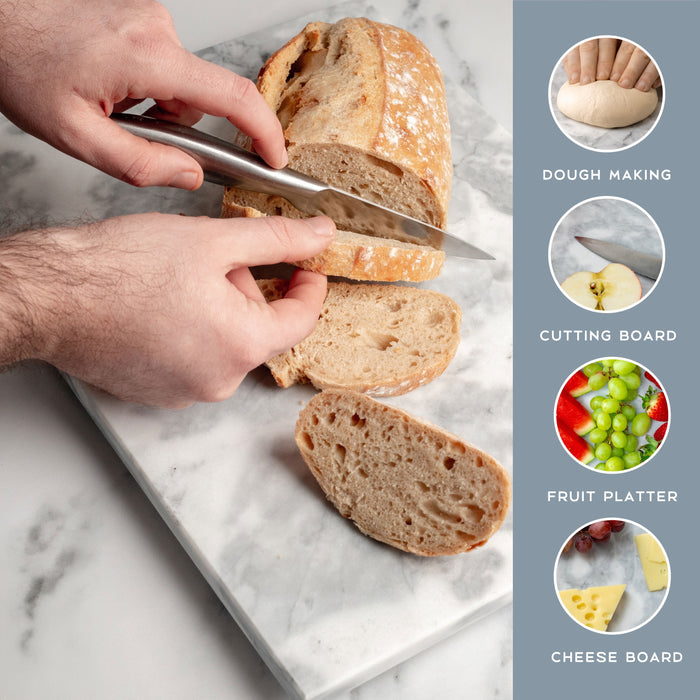 Homiu White Marble Chopping Board – 40x30cm Heat-Resistant