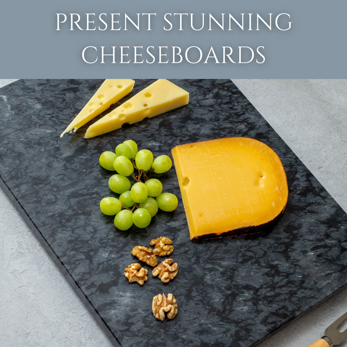 Homiu Black Marble Chopping Board, Size 40 x 30 x 1.5cm, Heat Resistant Worktop Protector for Kitchen