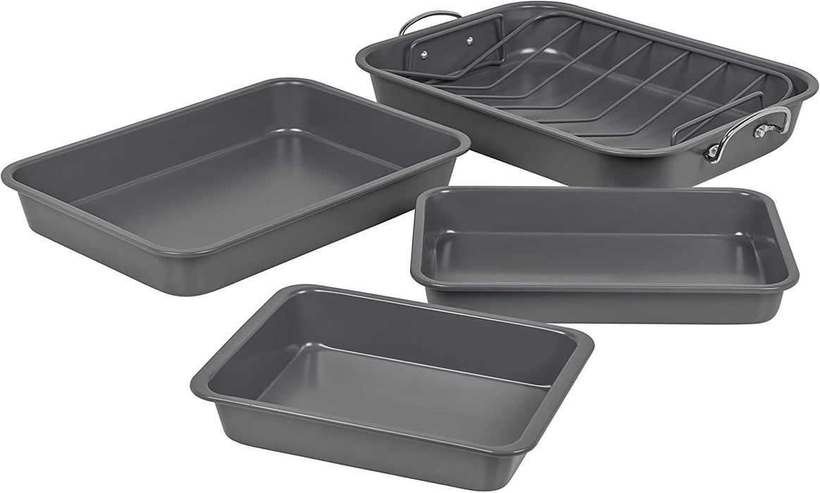 Homiu 5 Piece Non Stick Pan Set Roasting Frying Fry Stock Tray Cooking Cookware