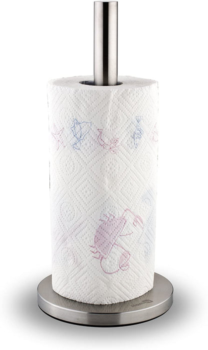 Homiu Stainless Steel Kitchen Roll Holder – Free Standing, Silver