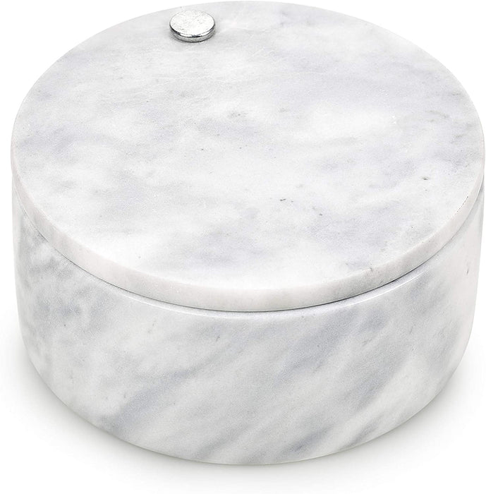 Homiu Salt Cellar Marble 2 Compartment with Swivel Top Storage