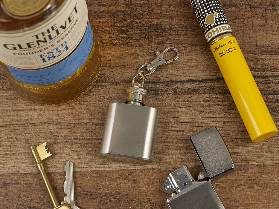 Homiu Stainless Steel Hip Flask Keyring