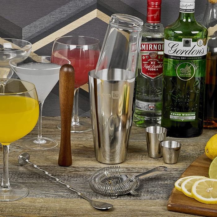 Homiu Deluxe Stainless Steel Cocktail Bar Gift Set