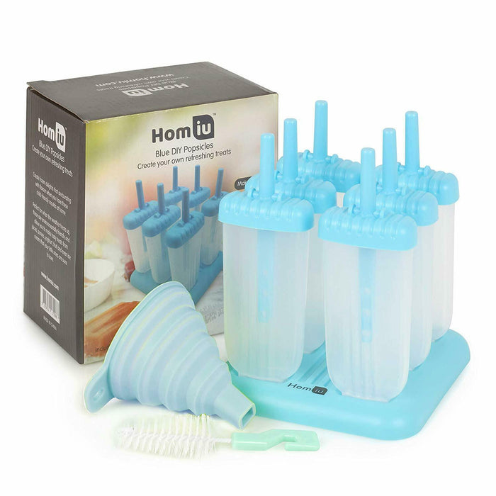Homiu Popsicle / Ice Pop Moulds, 6 Pack DIY Non-Stick Features, Kitchen Tools