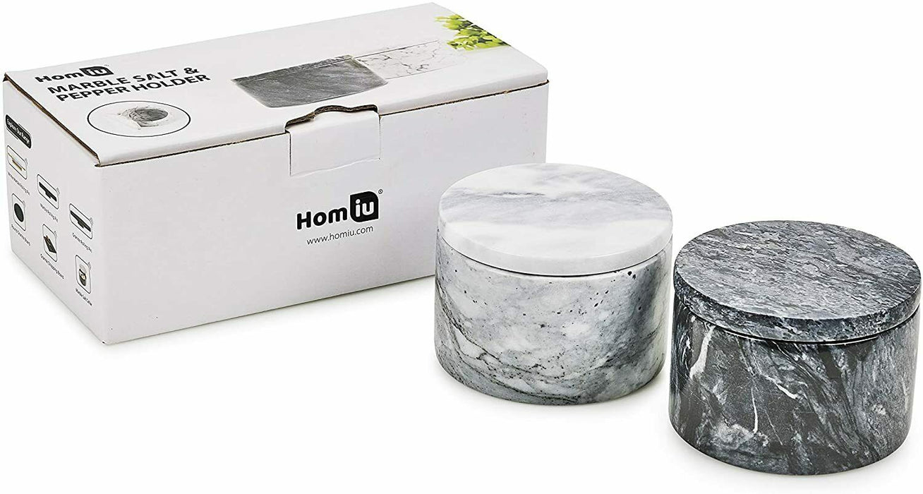 Homiu Marble Salt and Pepper Pinch Bowls or Spices White and Black