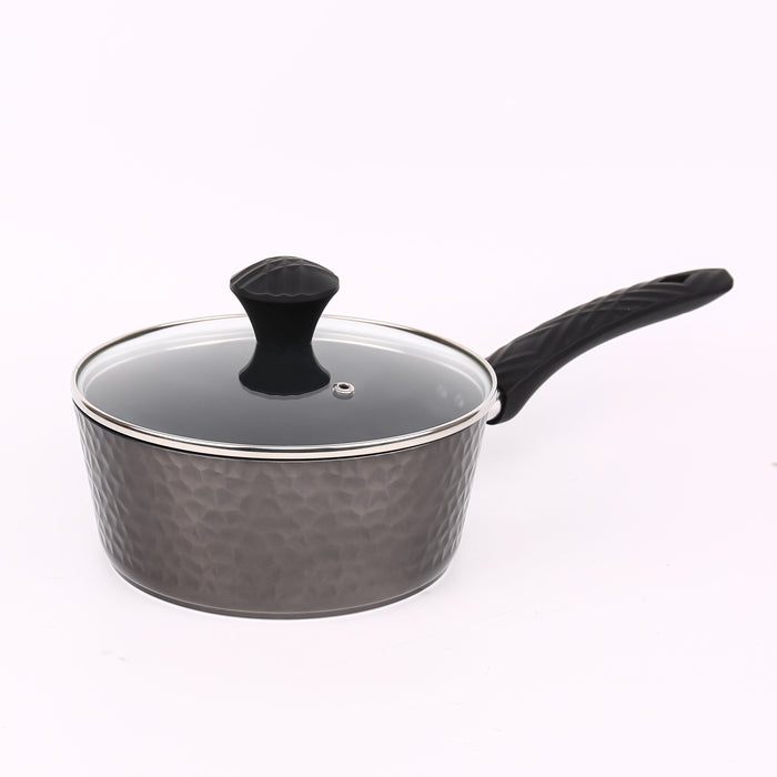 Homiu Pan Set, 7 Piece, Induction, Titanium Base, Aluminium with Tempered Glass Lids