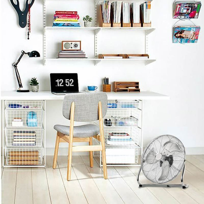 Homiu 18-Inch High Velocity Floor Fan | 3-Speed Adjustable Tilt