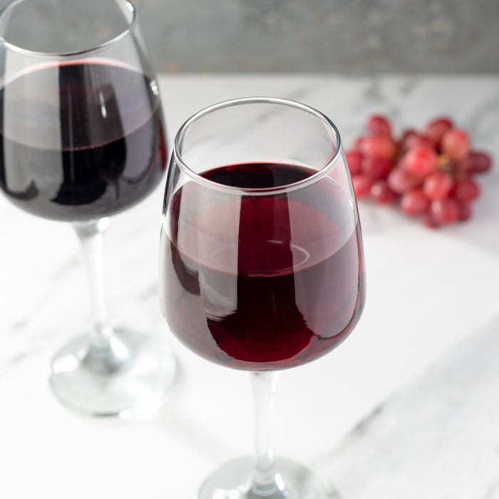 Homiu Large Red Wine Glasses | Set of 6 | 400 ML | Florence Collection | Ideal for Party, Wedding, Christmas Gift, Home, Restaurants & Kitchen | Dishwasher Safe