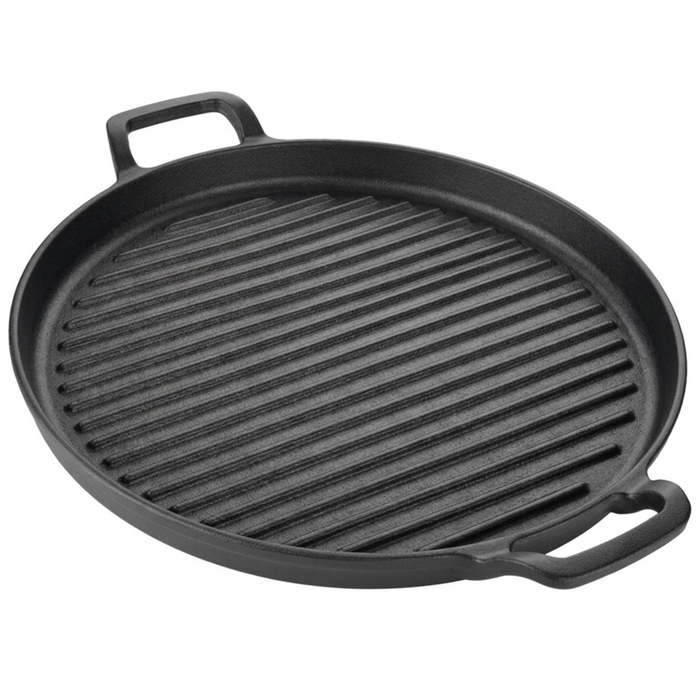 Homiu Cast Iron Griddle Pan with Handles – 31cm diameter