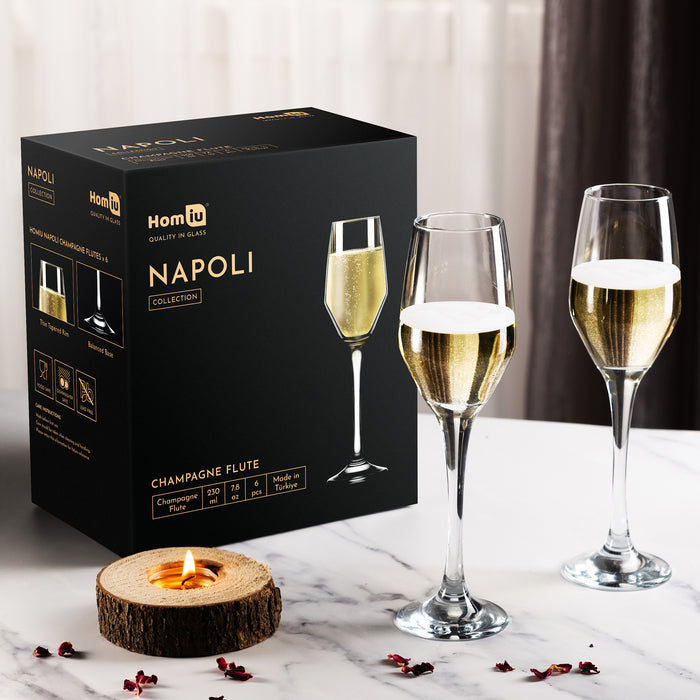 Homiu Napoli Collection Champagne Flutes Set of 6 - 230ml