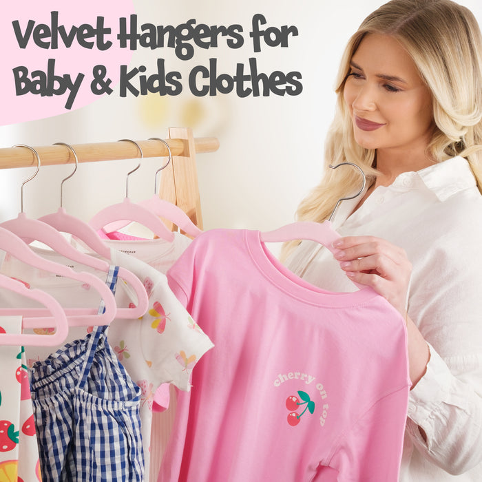 Homiu Non-Slip Ultra-Slim Kids Velvet Hangers with 360-degree Swivel Hook - 30-Pack