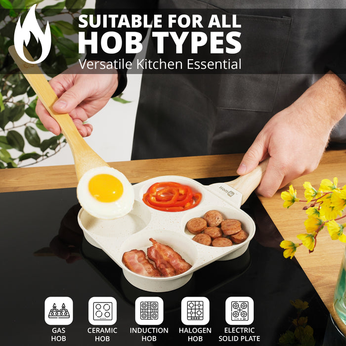 Homiu 4-Hole Non-Stick Egg Pan - White
