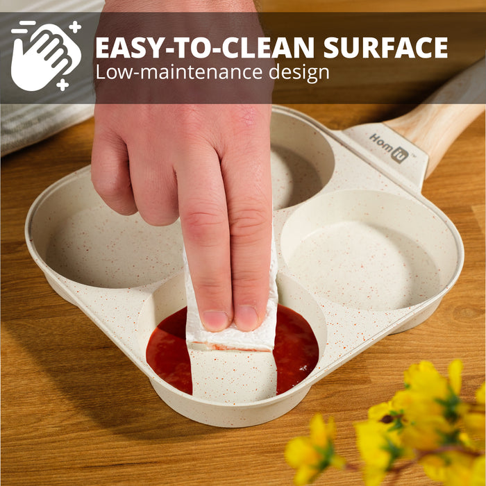 Homiu 4-Hole Non-Stick Egg Pan - White