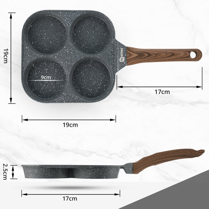 Homiu 4-Hole Non-Stick Egg Pan - Dark Grey