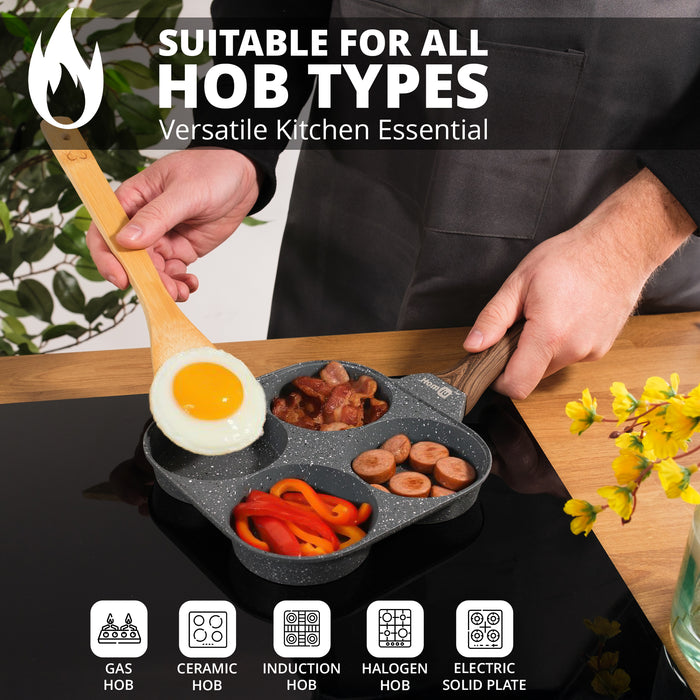 Homiu 4-Hole Non-Stick Egg Pan - Dark Grey