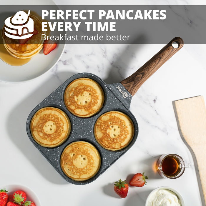Homiu 4-Hole Non-Stick Egg Pan - Dark Grey